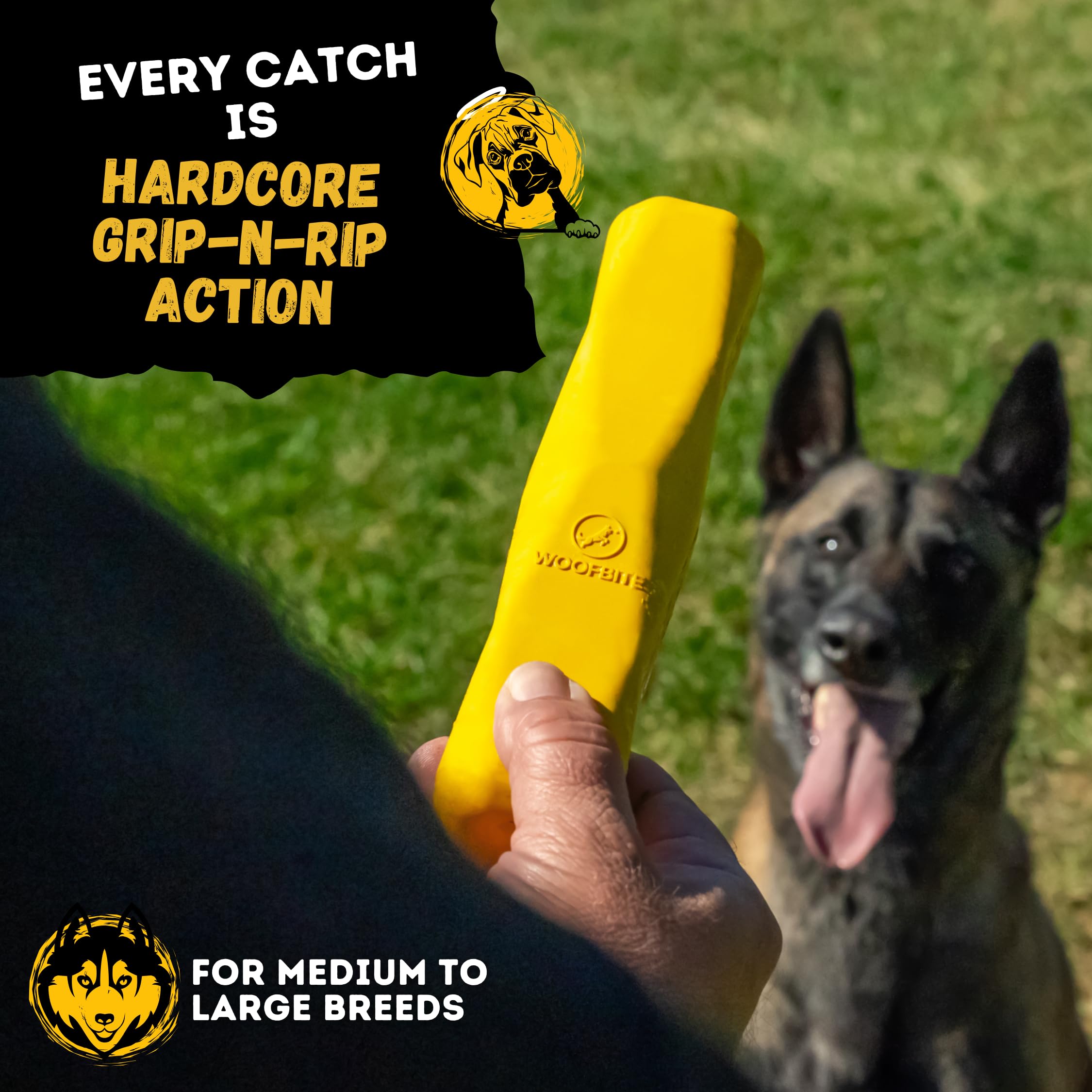 WoofBite Indestructible Stick Toy promotes engagement through chew, tug, and fetch activities