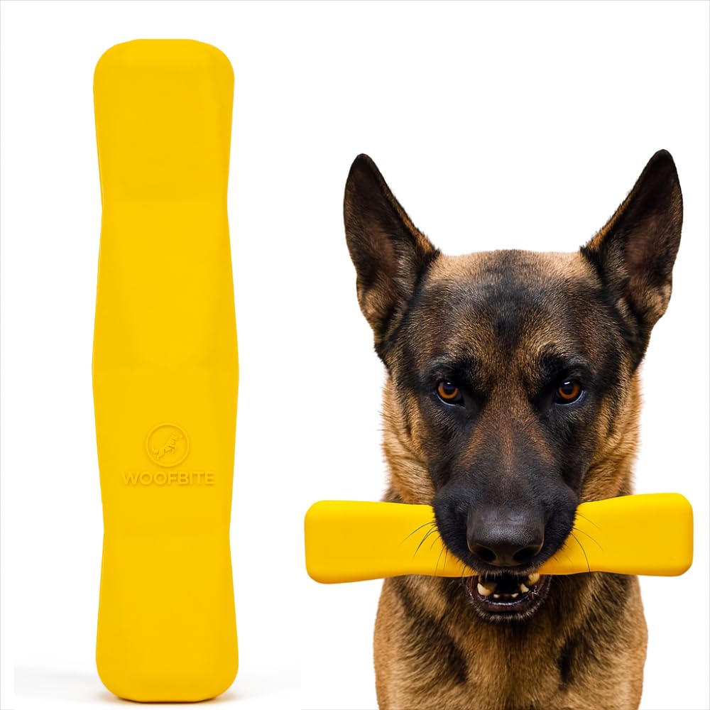 WoofBite Indestructible Stick Toy closeup highlights rugged durability for power chewers during fetch