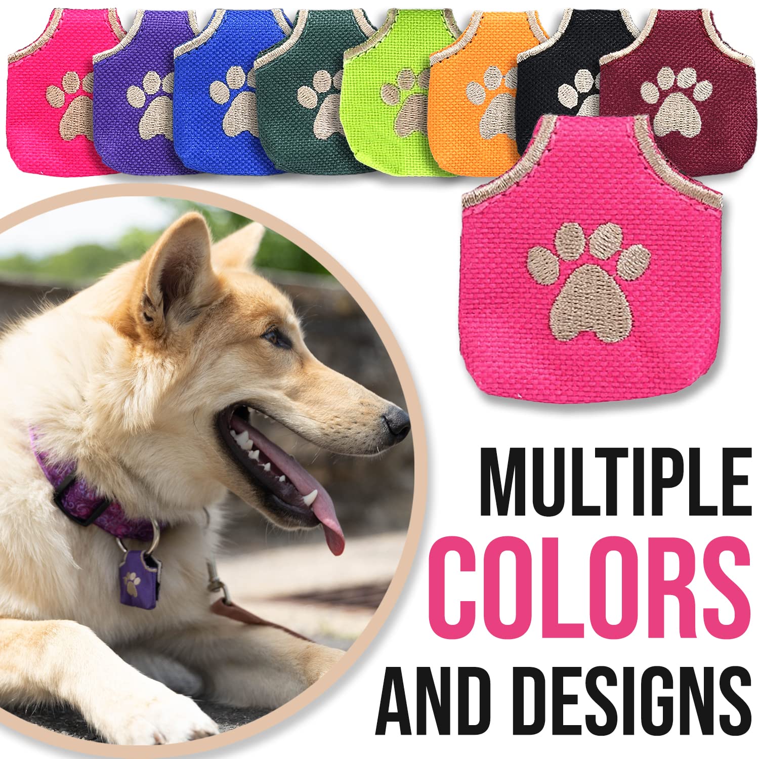 Woofhoof Peace Tag Pink durable-nylon highlights rugged outer shell and protective inner lining.
