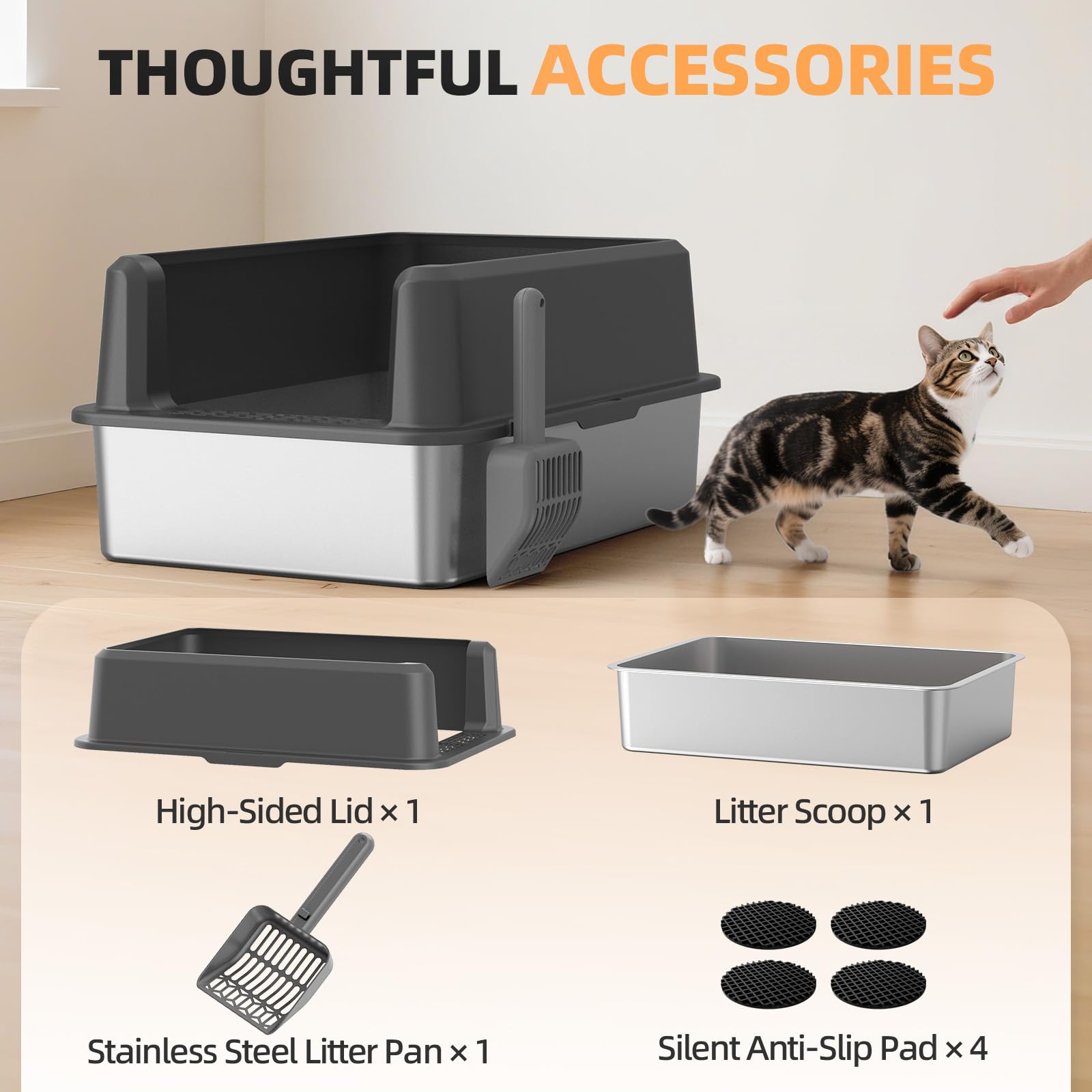 WoofiGo included scoop image promotes convenient litter maintenance