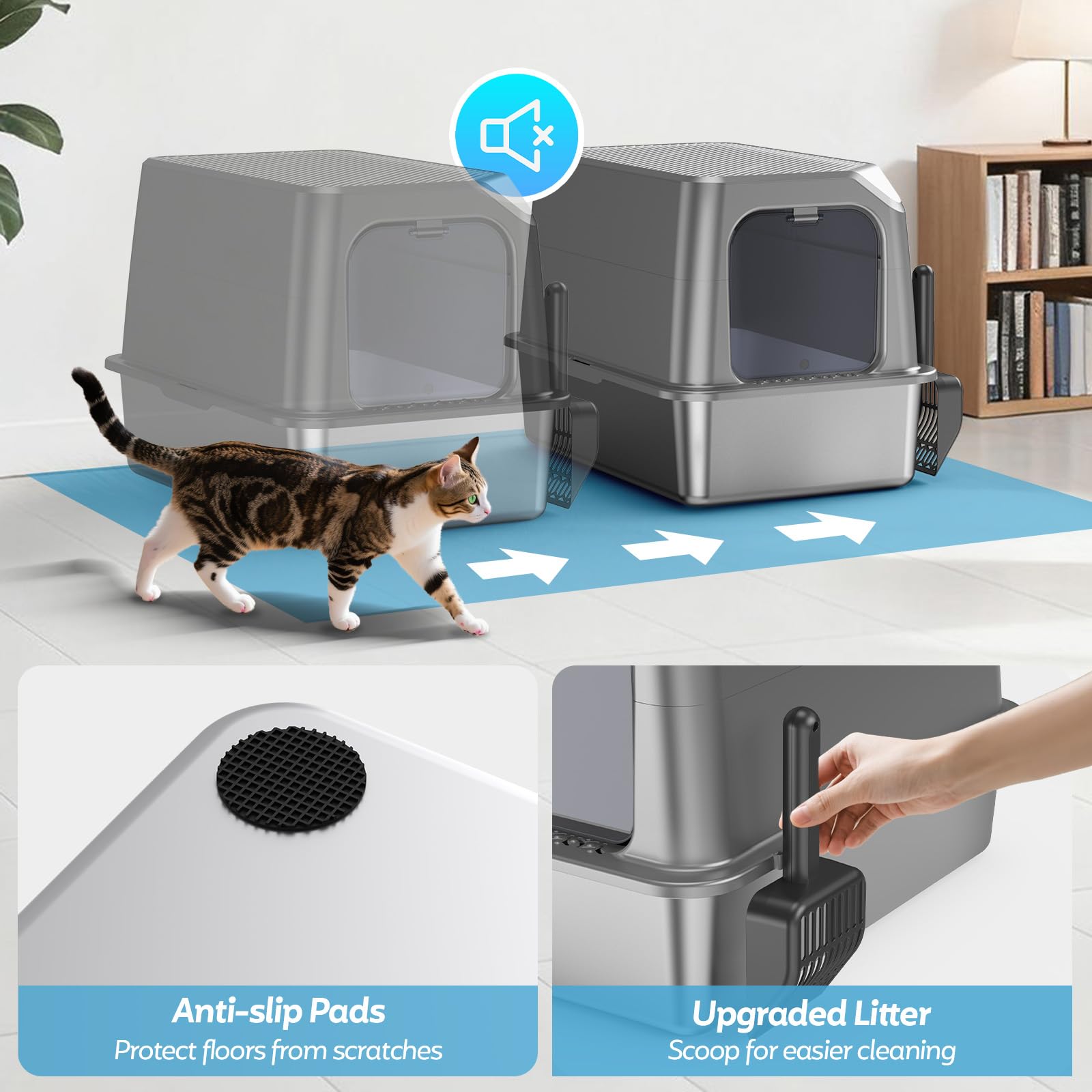 WoofiGo included scoop simplifies litter removal and maintenance.