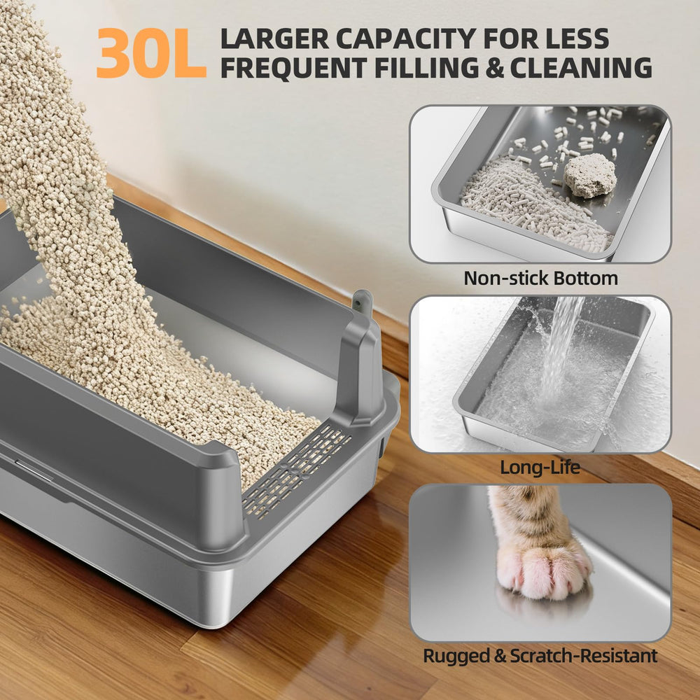 WoofiGo odor-resistant stainless steel surface helps maintain a fresh home