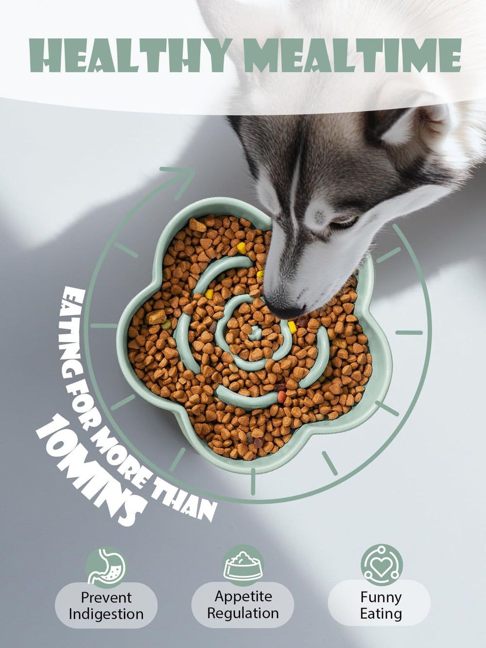 WoofinPets ceramic slow feeder bowl is dishwasher and microwave safe for easy cleaning