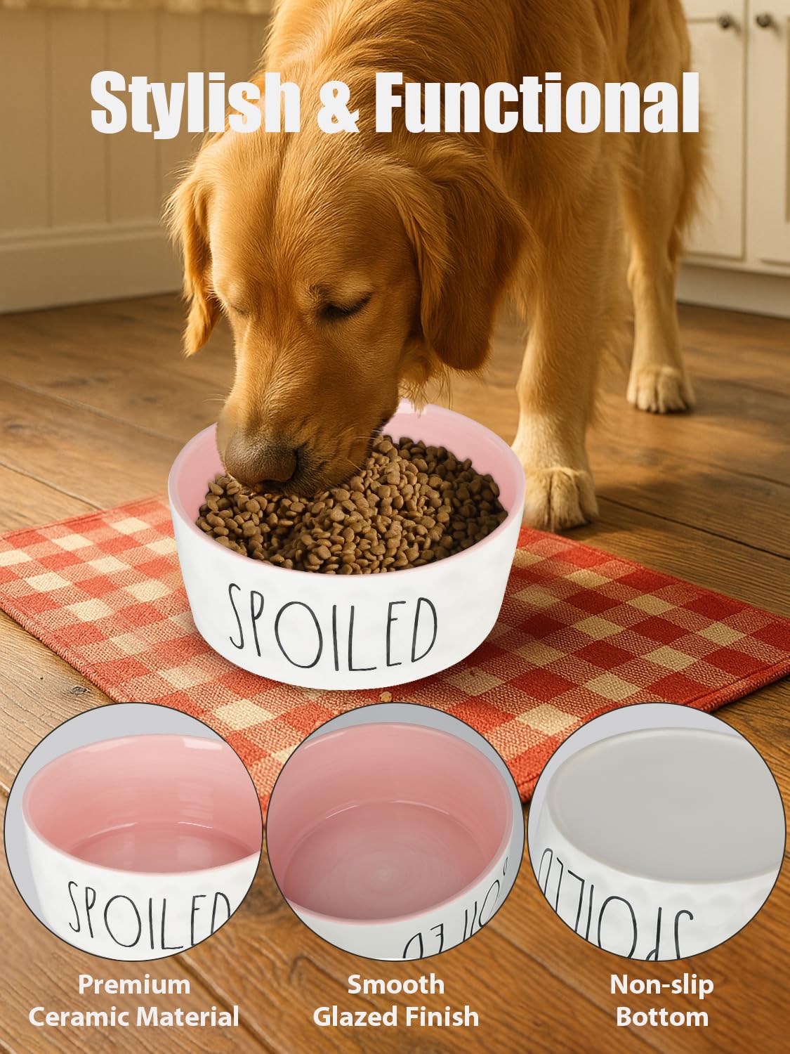WoofinPets dishwasher-safe bowl for easy cleanup