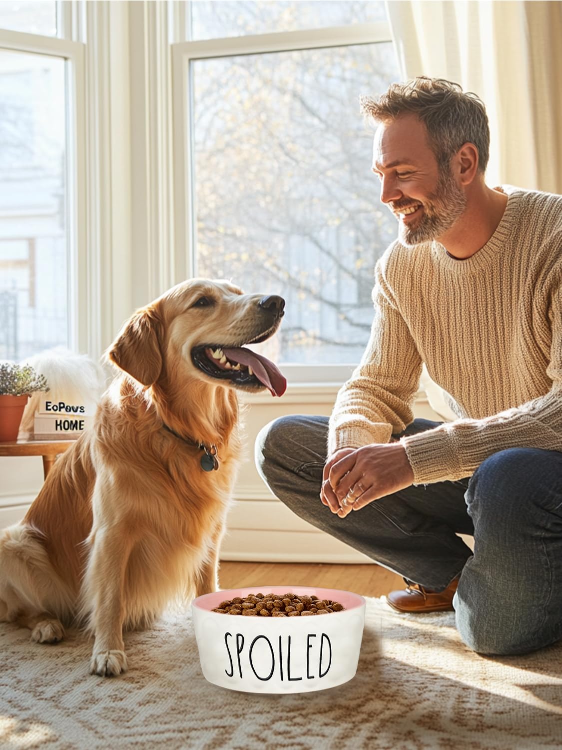 WoofinPets non-tip bowl helps minimize mess during feeding