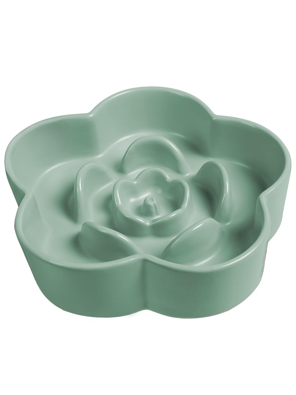 WoofinPets plum puzzle bowl closeup highlighting slow feeding design for calmer meals