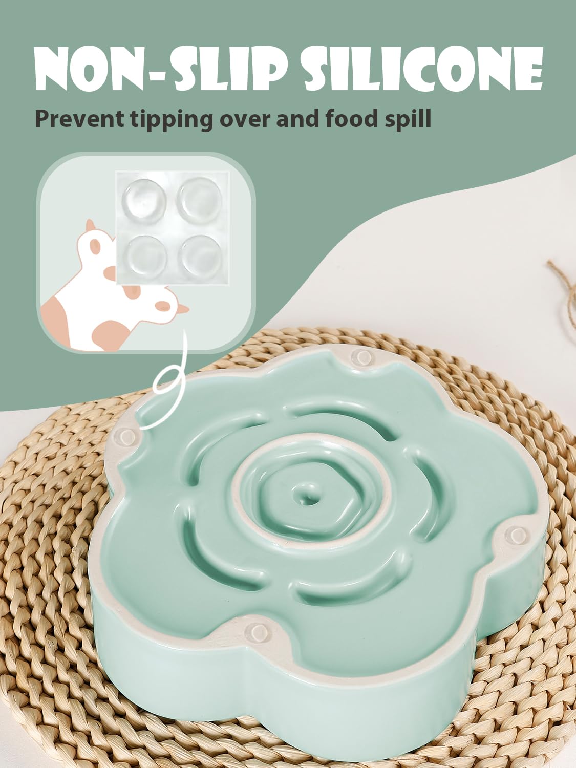 WoofinPets plum puzzle bowl supports varied food types for daily feeding