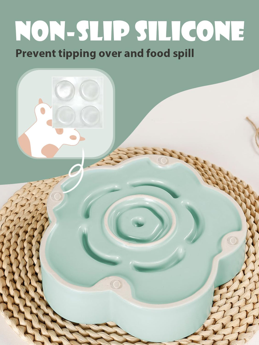 WoofinPets plum puzzle bowl supports varied food types for daily feeding