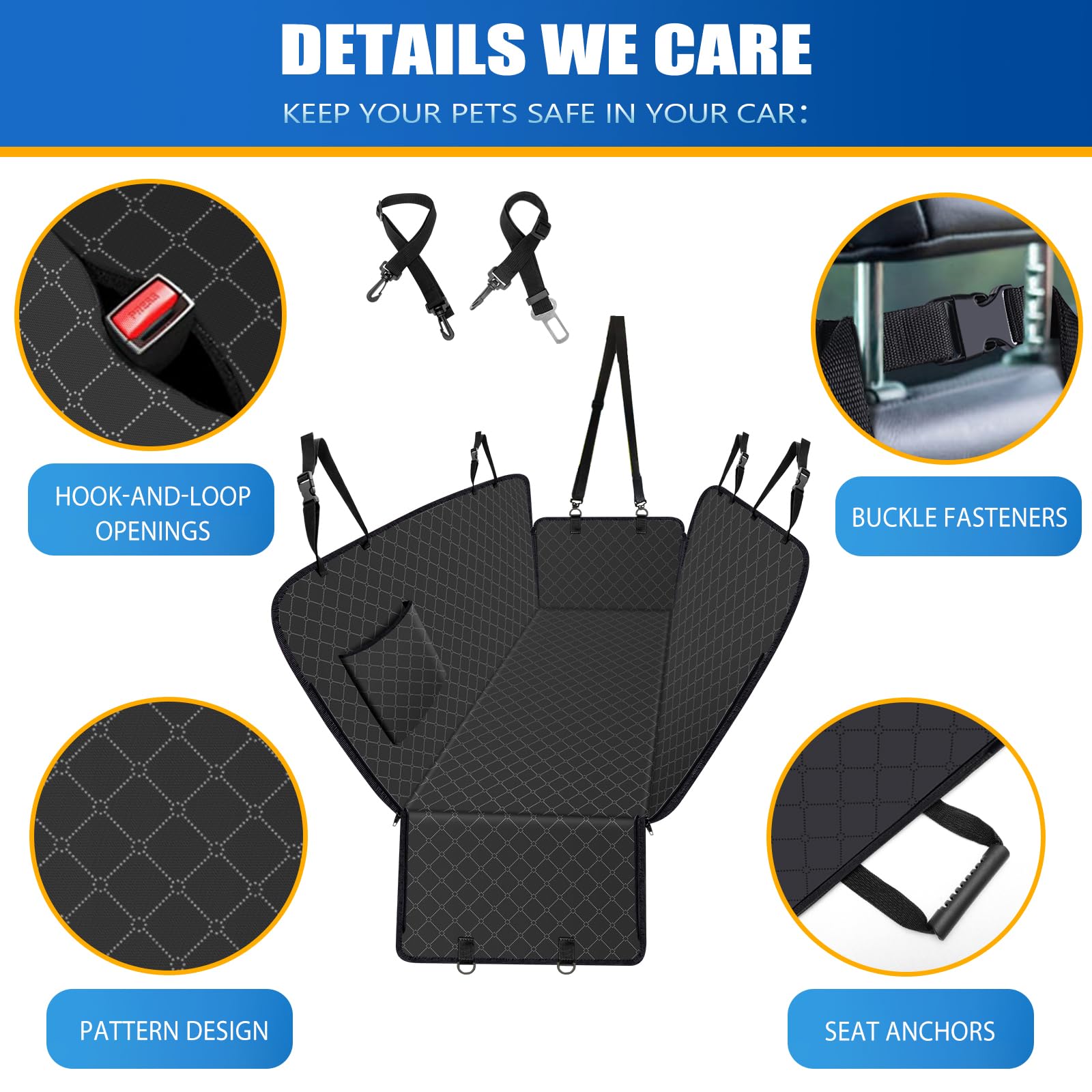 WoofKnows protección para asiento trasero evita rasguños y suciedad en el coche.