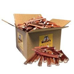 Woofley's bulk bully sticks 50-count pack ready for long lasting chew sessions.