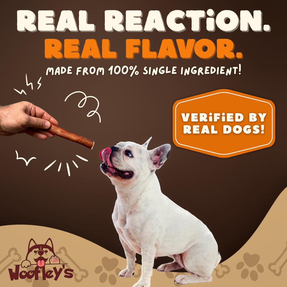 Woofley's single-ingredient chew emphasizing easy digestibility and natural flavor.