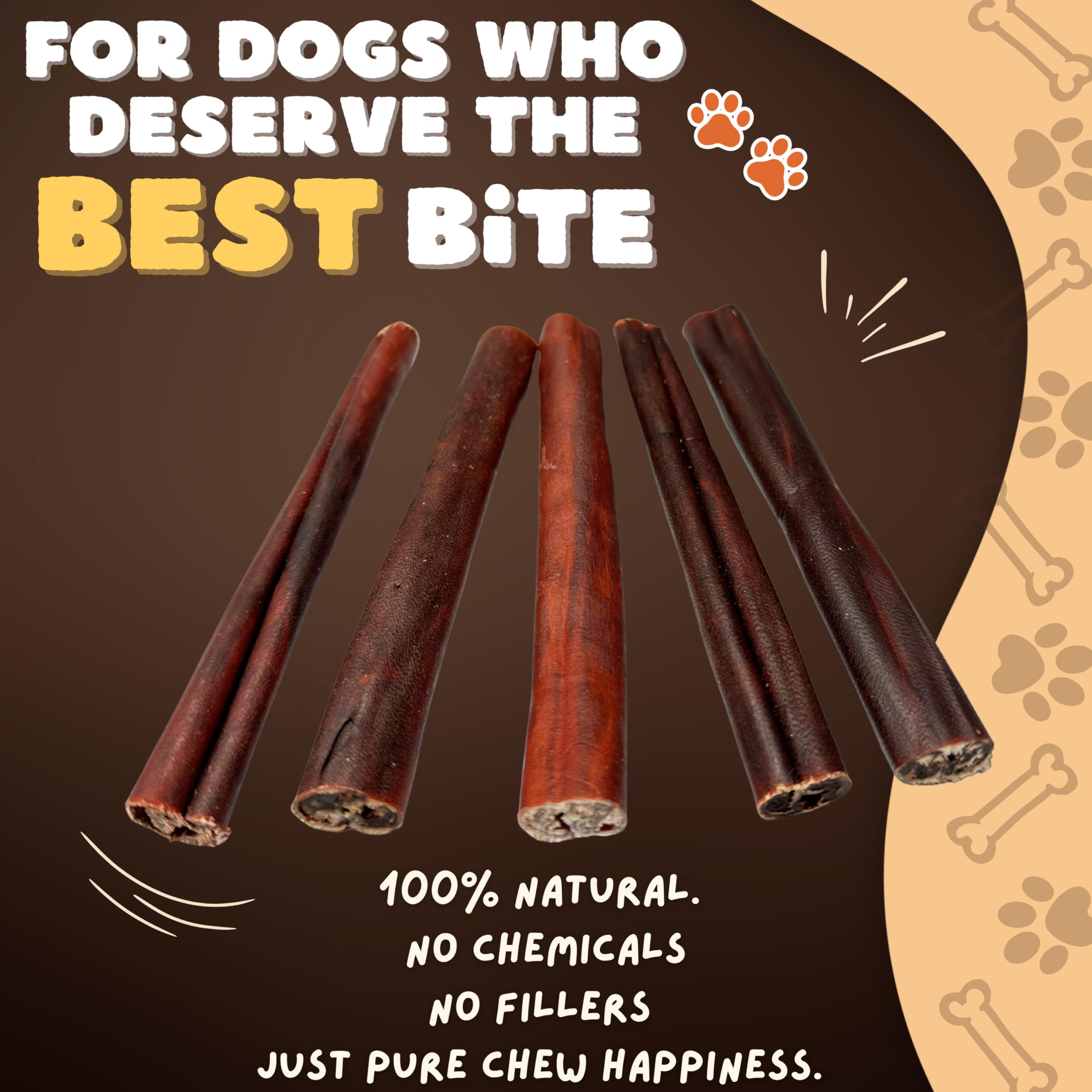Woofley's collagen sticks 6inch closeup texture shows durable chew surface for medium to large dogs.