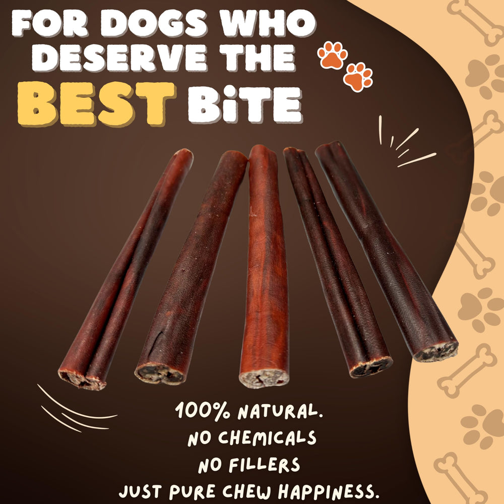 Woofley's collagen sticks 6inch closeup texture shows durable chew surface for medium to large dogs.