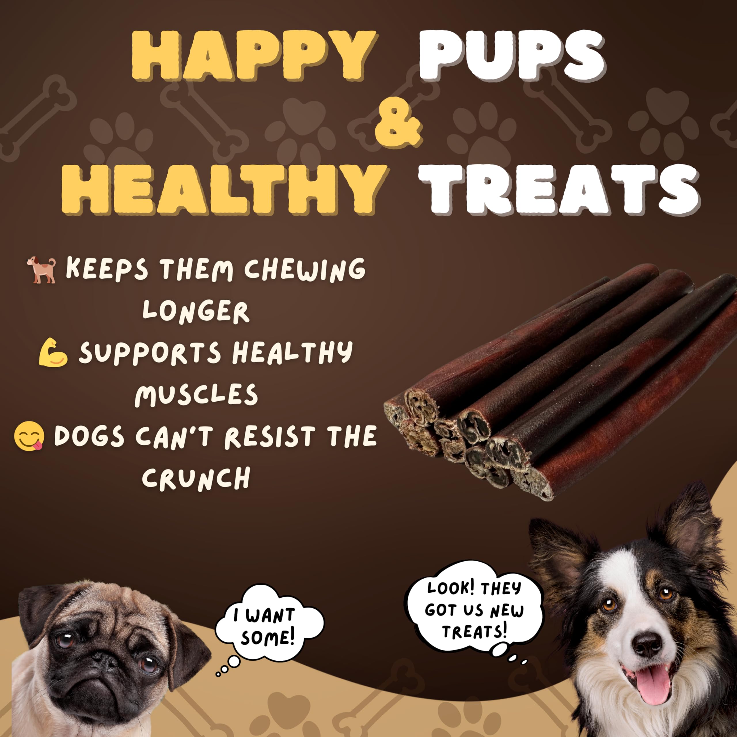 Woofley's collagen sticks for medium-large dogs show 6 inch chew size.