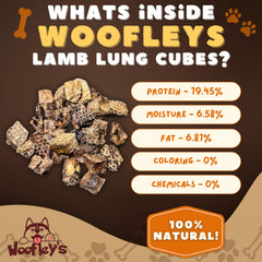 Woofley's Crunchy Lamb Lung Cubes dogs-chewing – satisfying crunch during playtime
