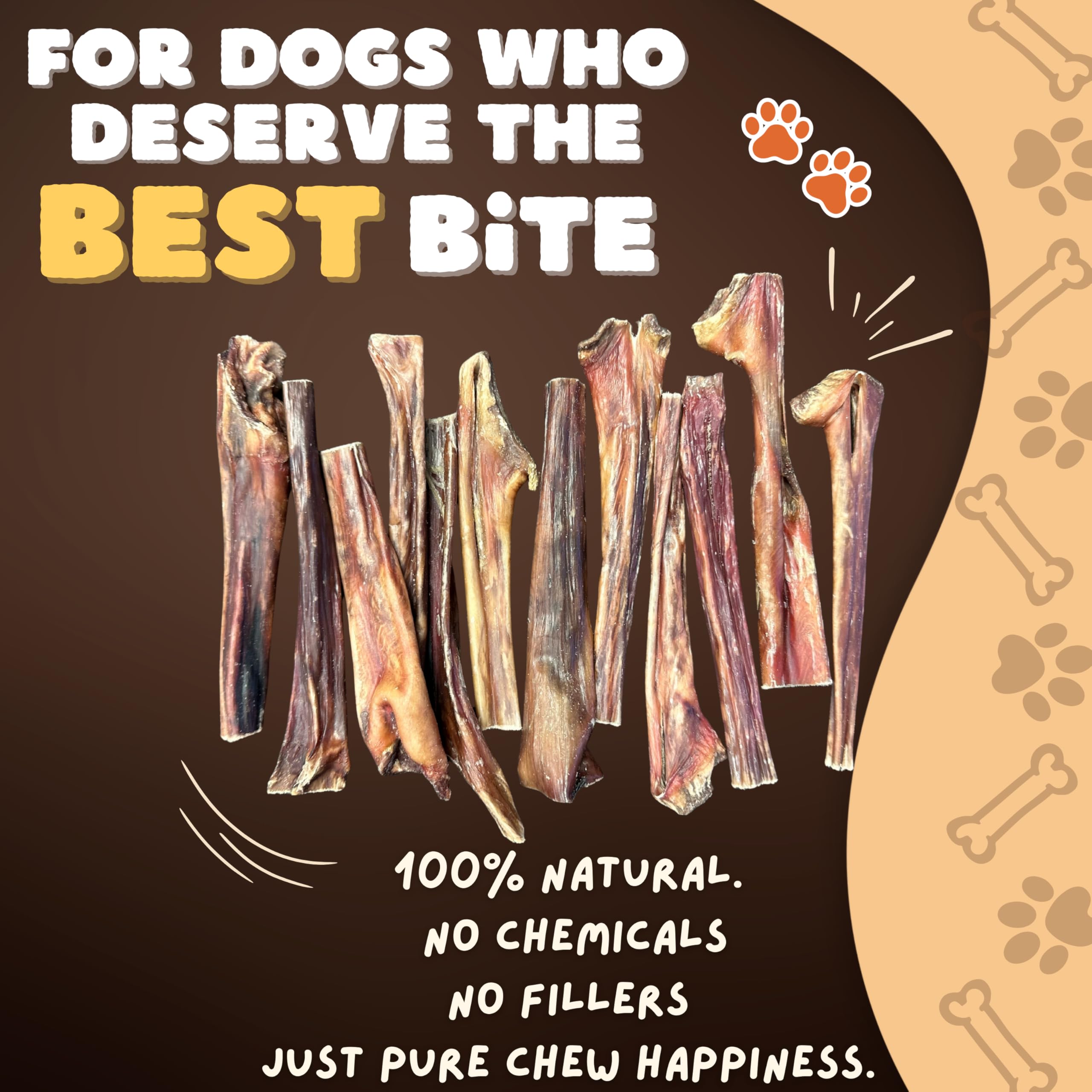 Woofley's Esophagus Stick close-up texture reveals natural jerky strands.