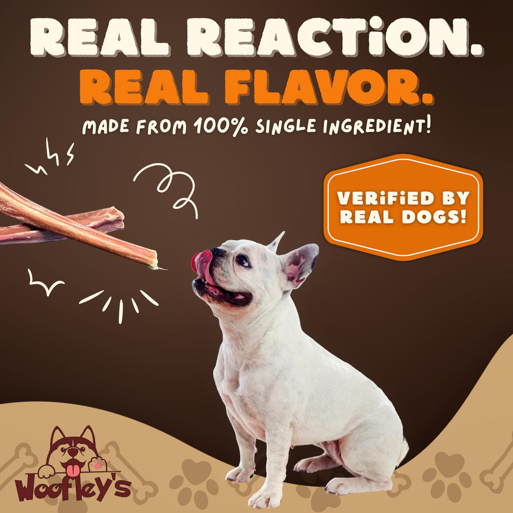 Woofley's Esophagus Stick natural-rawhide-alternative image emphasizes chemical-free ingredients.