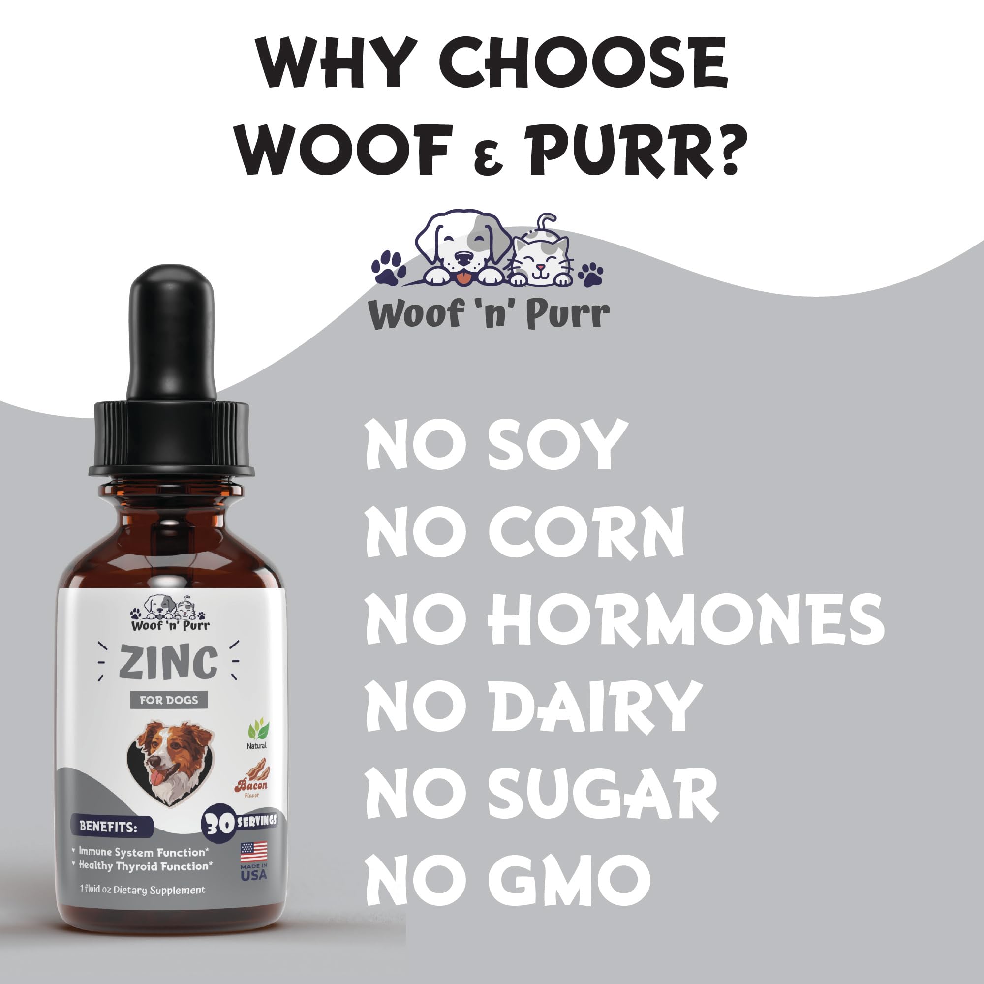Woof 'n' Purr Zinc for Dogs digestive enzymes support digestion and energy