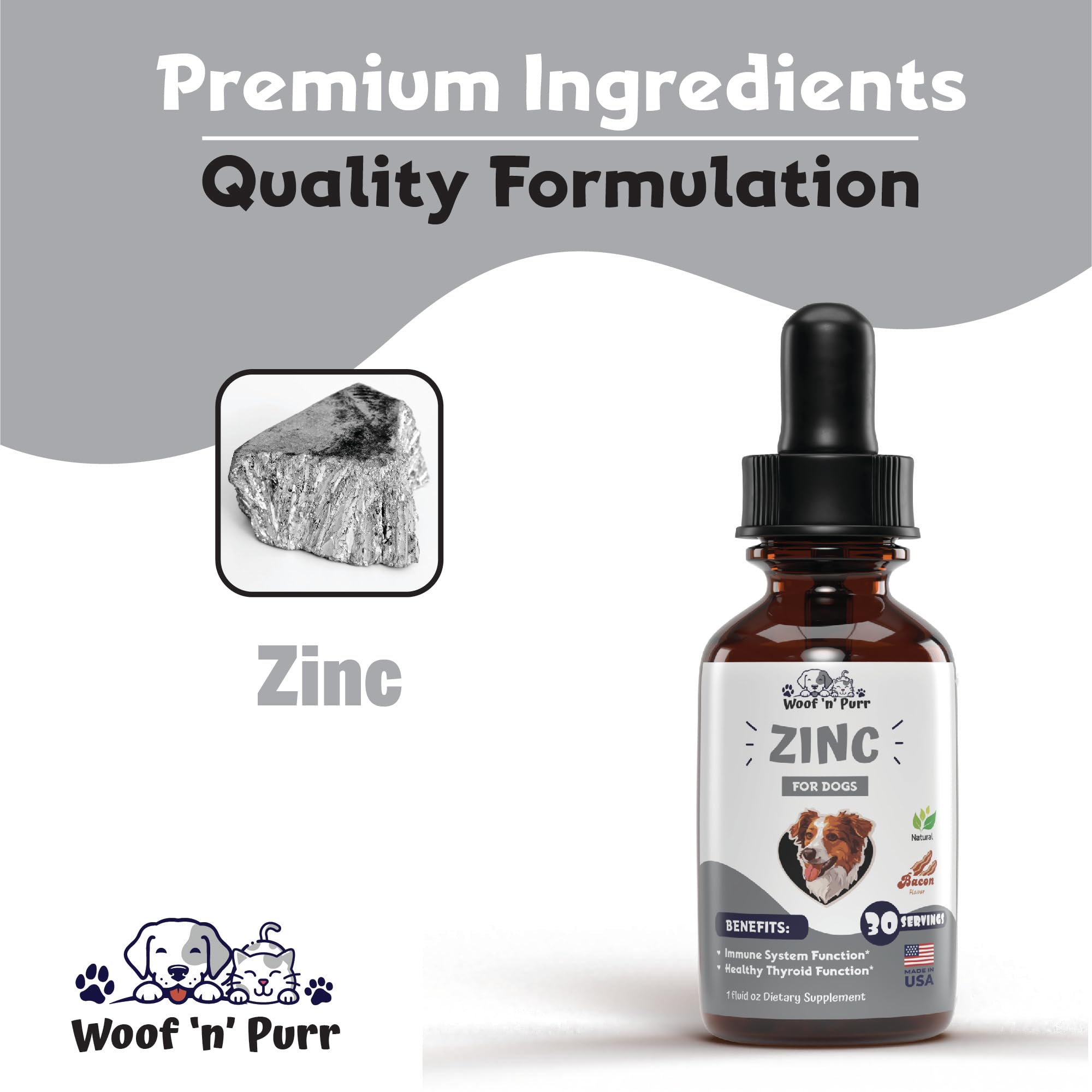 Woof 'n' Purr Zinc for Dogs immune boost supports natural defenses