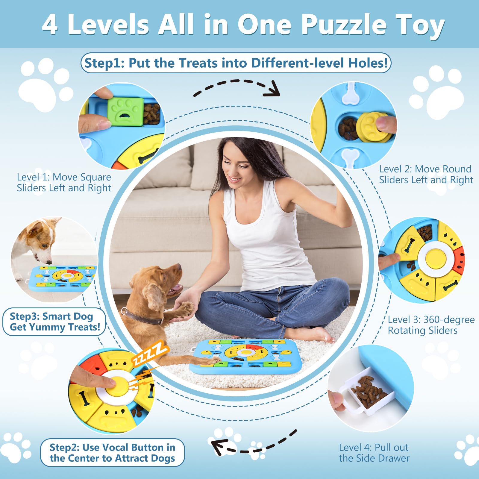 WOOFOOW non-slip pads image shows steady play sessions with reduced toy sliding.