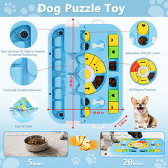 WOOFOOW washable materials scene highlights easy cleaning after chewy treat-filled sessions.