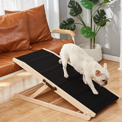 Woohoo Lab dog ramp for bed top view with extra width for easy access.