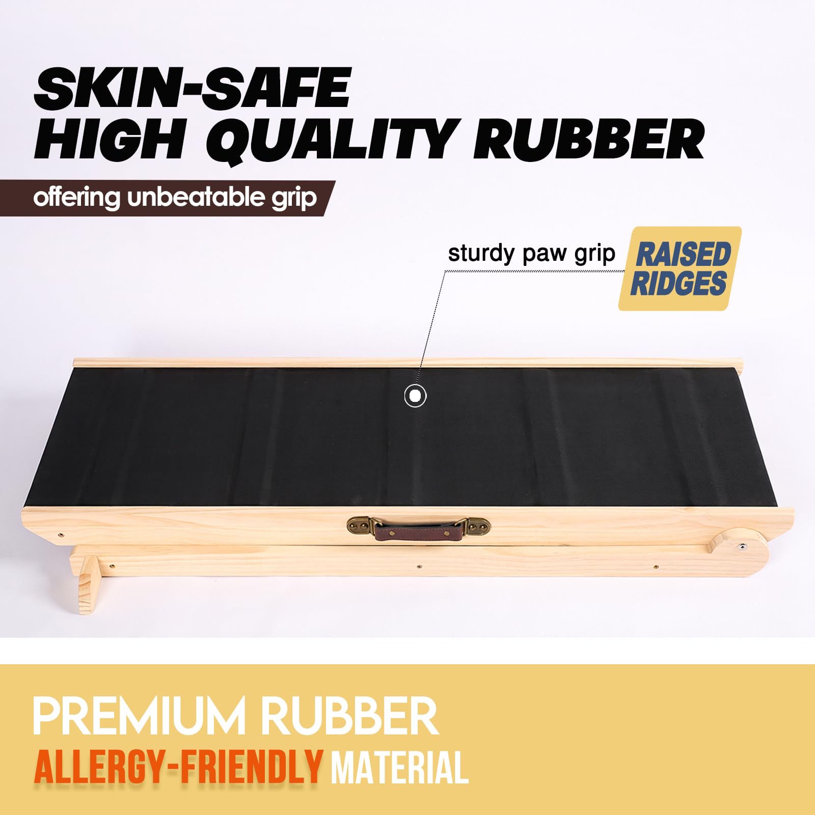 Woohoo Lab dog ramp collapses flat with carrying handle for easy storage.