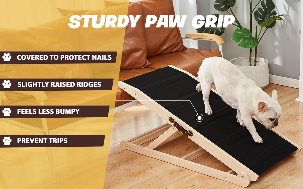 Woohoo Lab dog ramp supports up to 250 lbs for versatile pets.