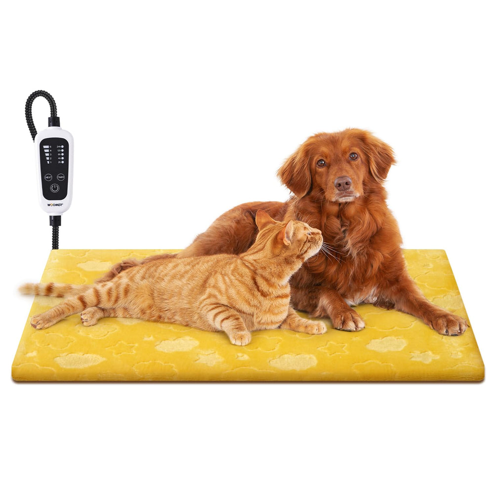 WOOMER pet heating pad XL 35x24 with two removable covers for easy cleaning.