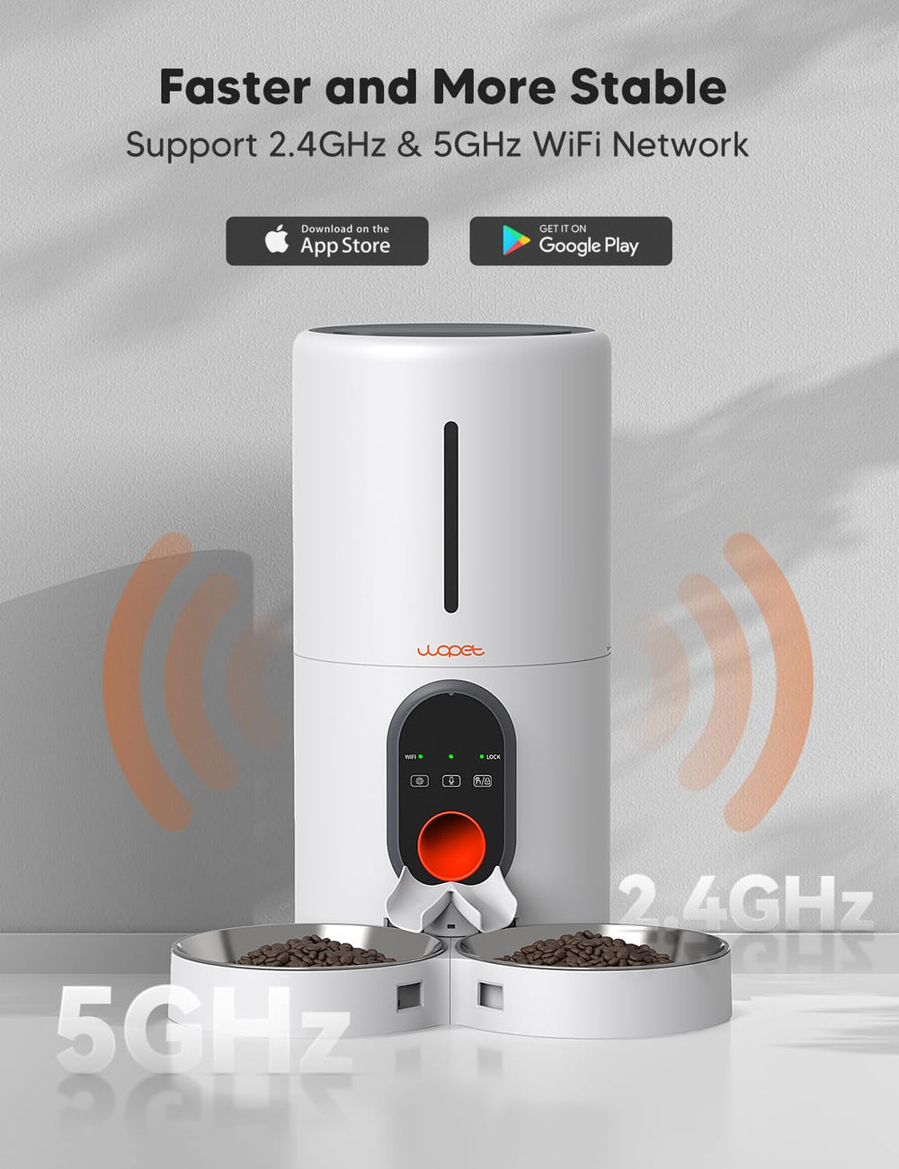 WOPET feeder dual power supply keeps meals flowing during outages.