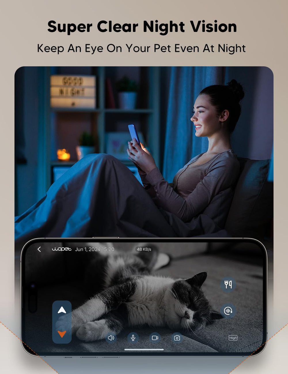 WOPET power backup image emphasizes uninterrupted feeding during outages.