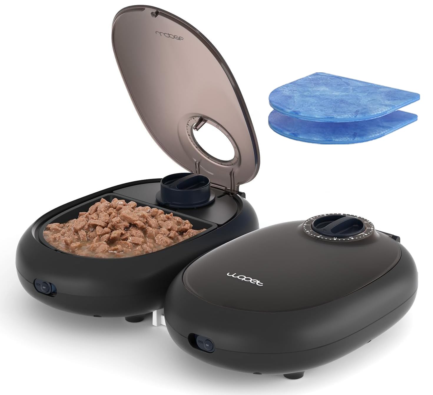 WOPET feeder 48hour timer shows scheduled meals for cats and kittens