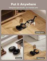 WOPET feeder supports dry or wet food up to 1.5 cups per meal