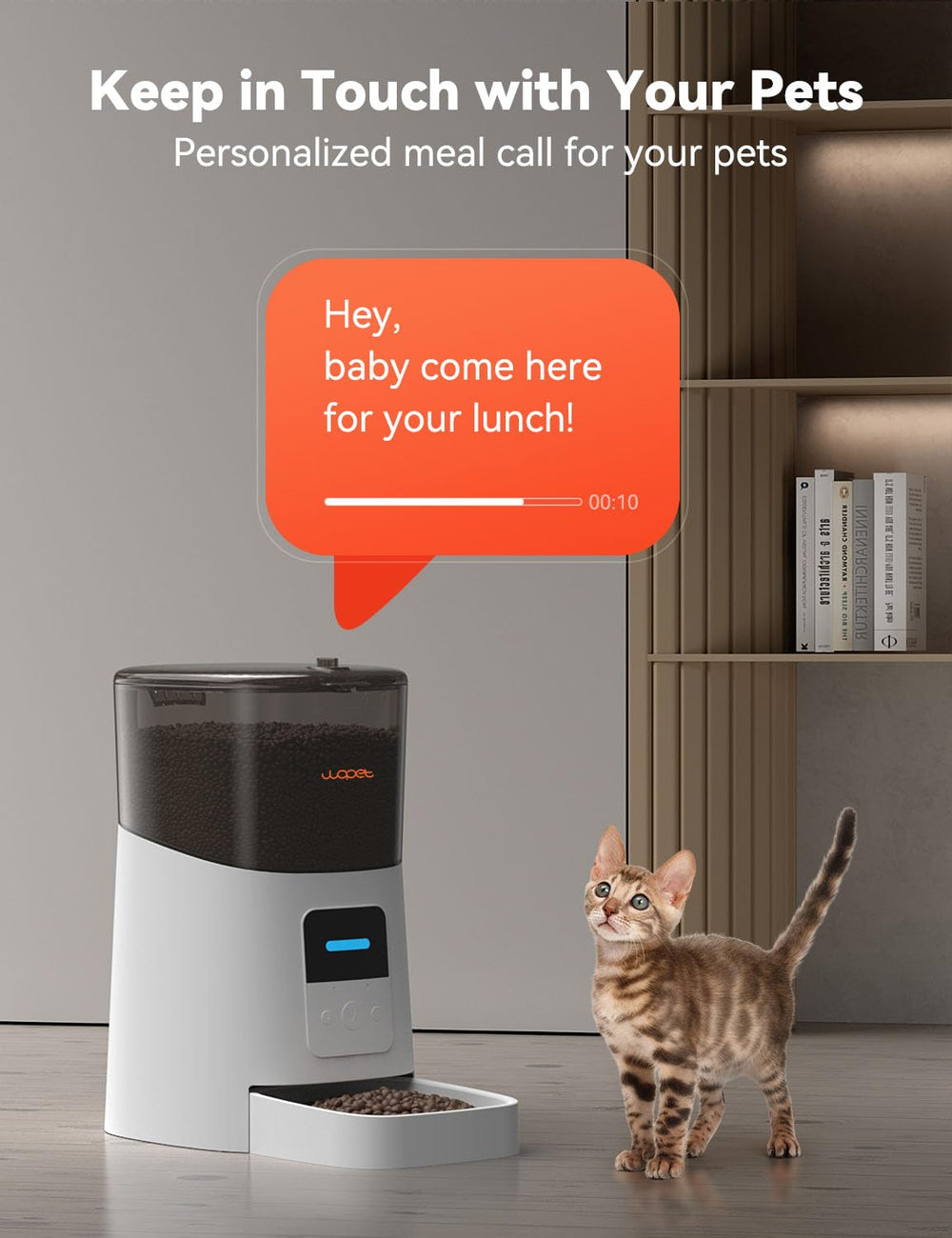 WOPET low food sensor indicator alerting meals.