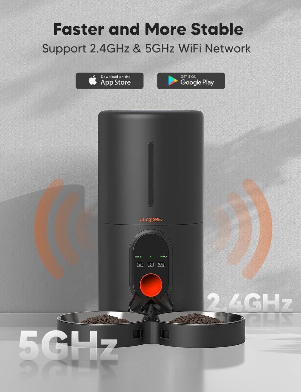 WOPET smart alerts notify when food is blocked or runs low