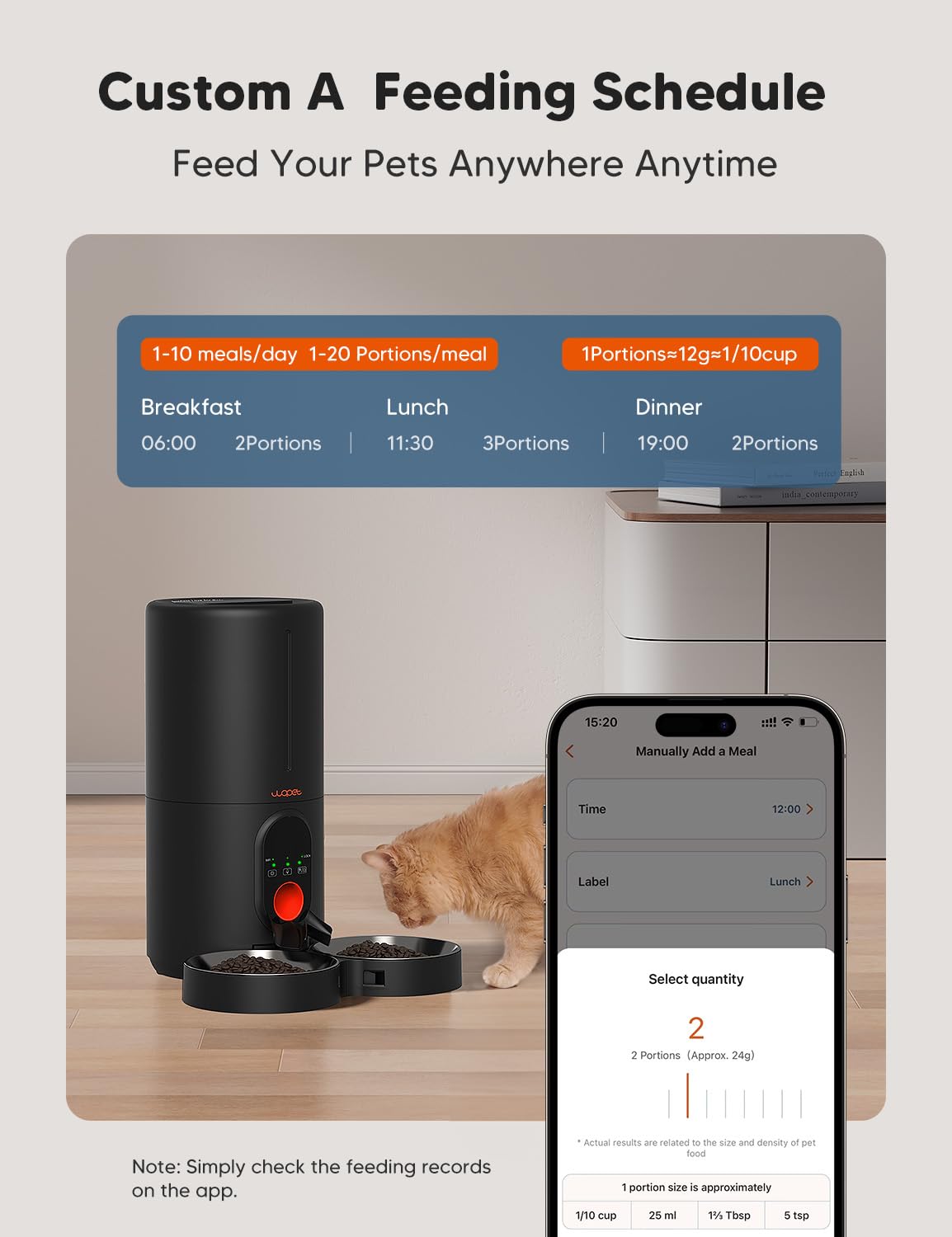 WOPET two pets meal splitter prevents sharing conflicts at mealtimes