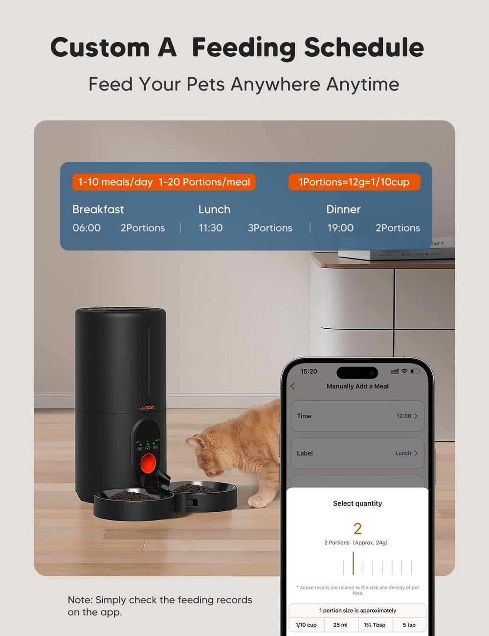 WOPET two pets meal splitter prevents sharing conflicts at mealtimes