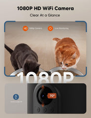 WOPET wifi connectivity setup shows reliable control via 5G/2.4G WiFi.