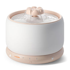 WOPET wireless cat water fountain ceramic body in white-orange for hygienic drinking water