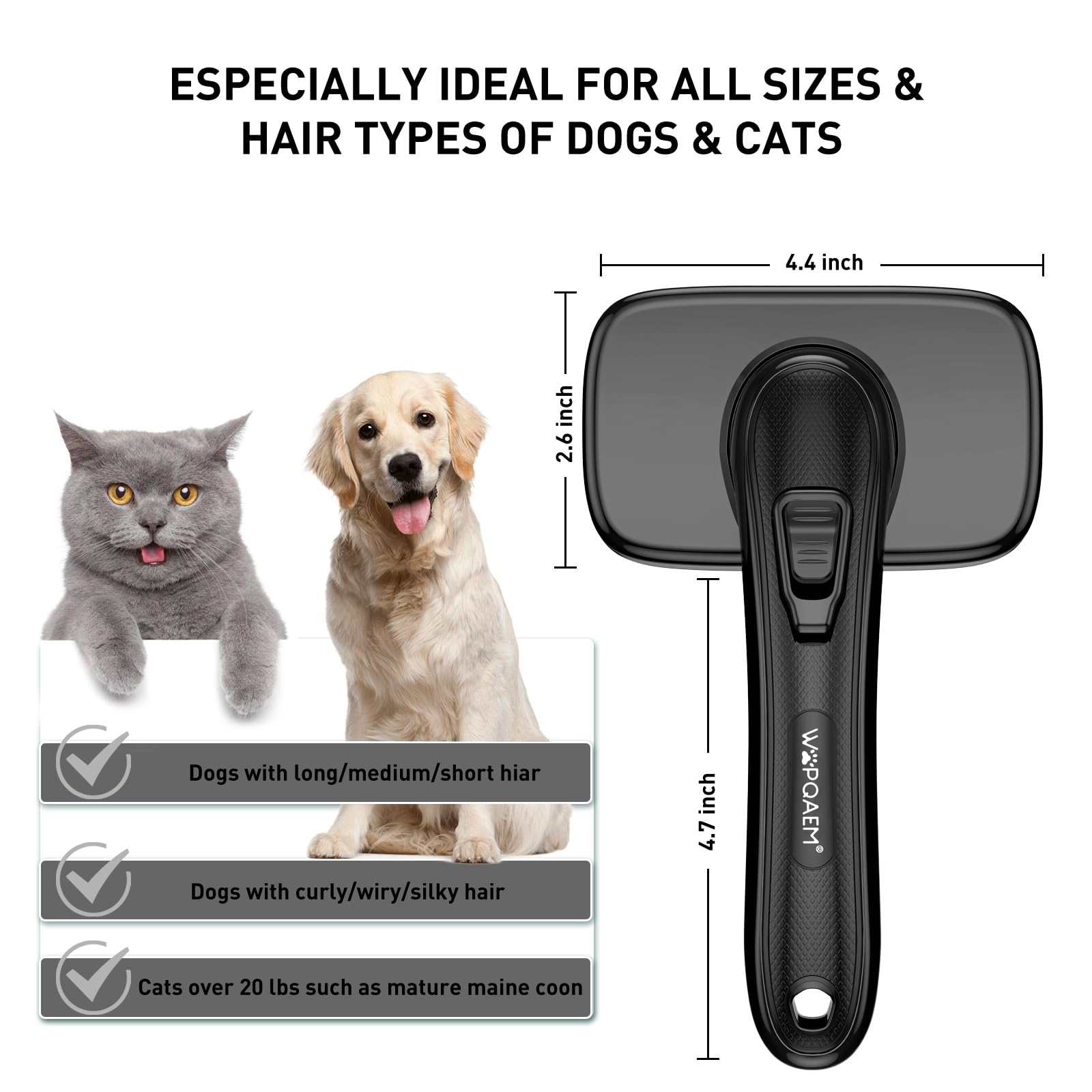 Apto para gatos de pelo corto, manejo sencillo y seguro.