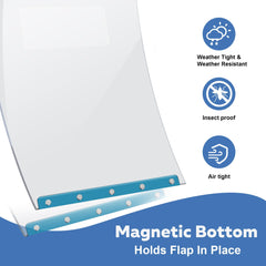 Wordcam flap with magnetic closure bottom detail boosts weather resistance.