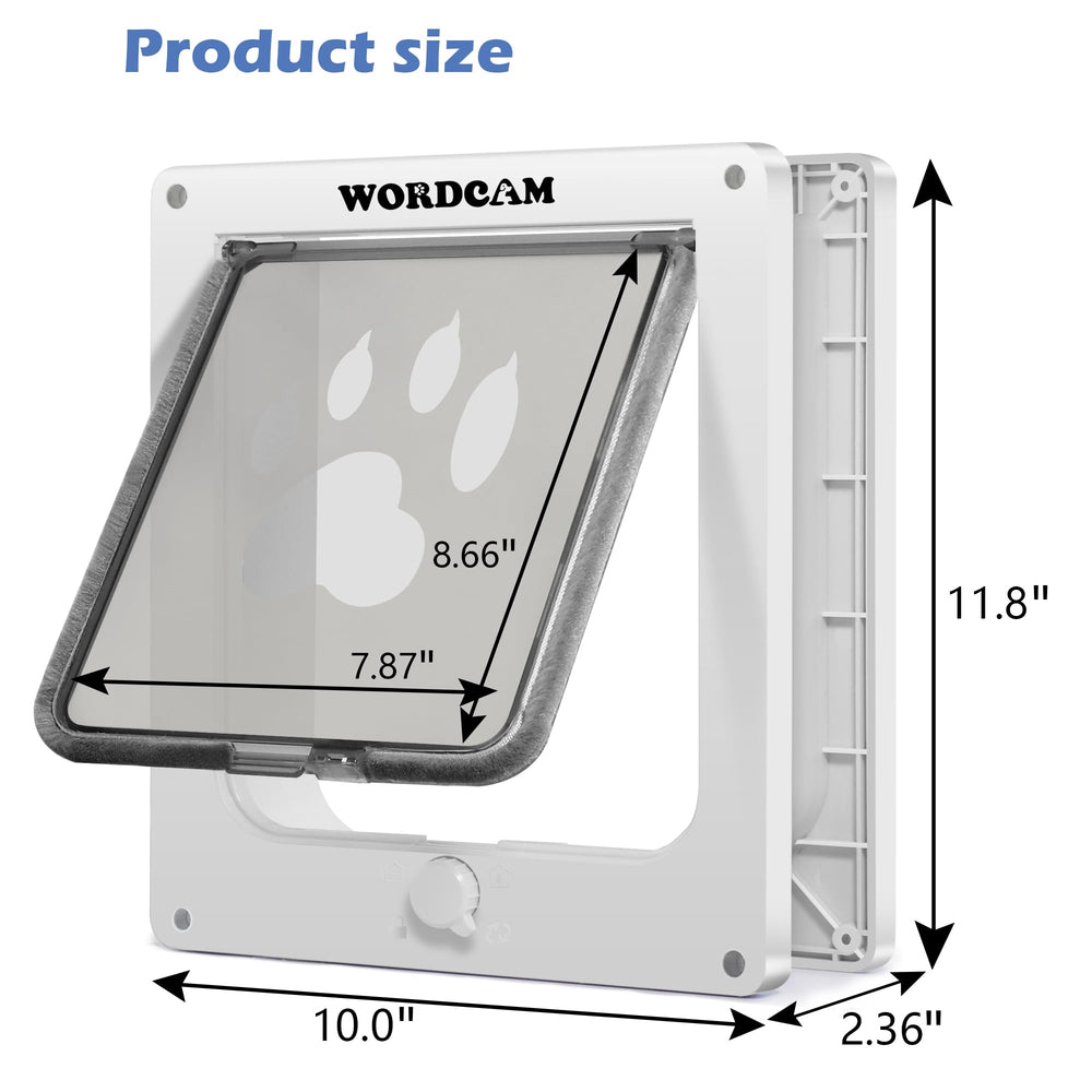 Wordcam X-Large Cat Door installed in multiple rooms demonstrates wide applicability.