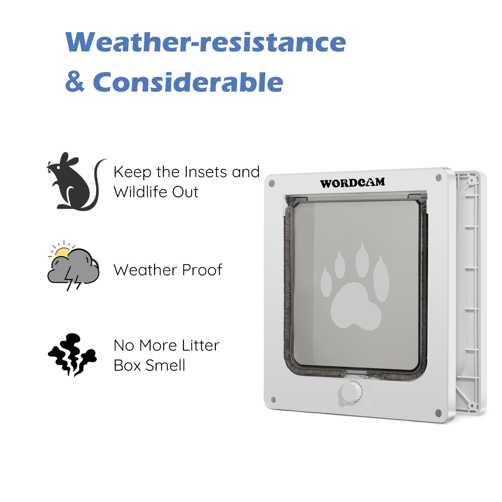 Wordcam X-Large Cat Door installation template aids quick, precise installation.