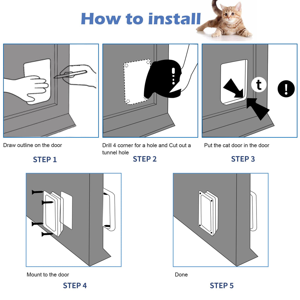 Wordcam X-Large Cat Door weatherproof seal visible as a tight seal against drafts.