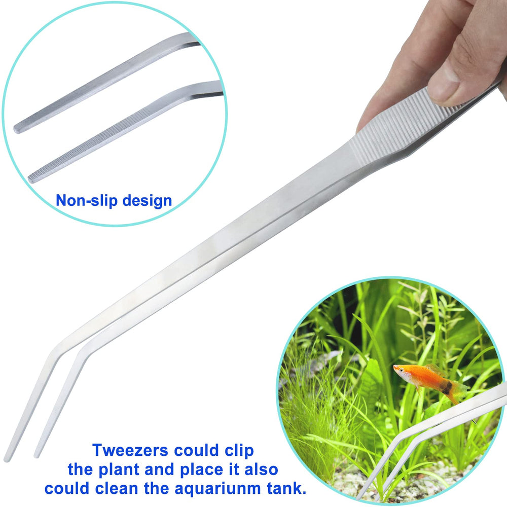 WORFACE aquarium aquascape tools kit curved scissors trimming plants for neat growth.