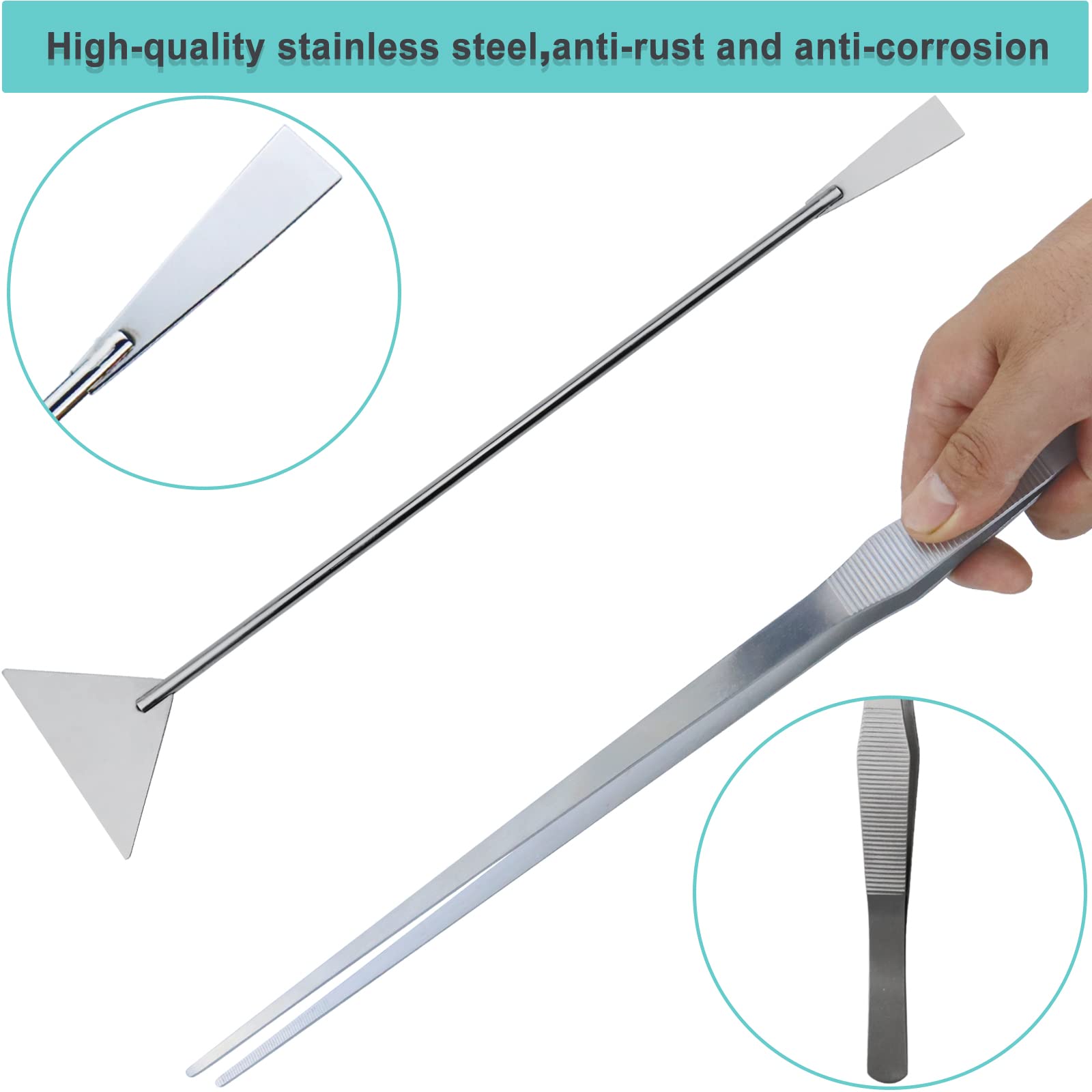 WORFACE aquarium aquascape tools kit curved tweezers lifting delicate roots with control.