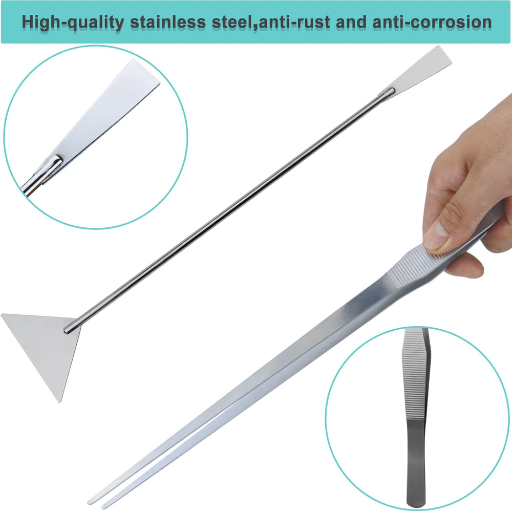 WORFACE aquarium aquascape tools kit curved tweezers lifting delicate roots with control.