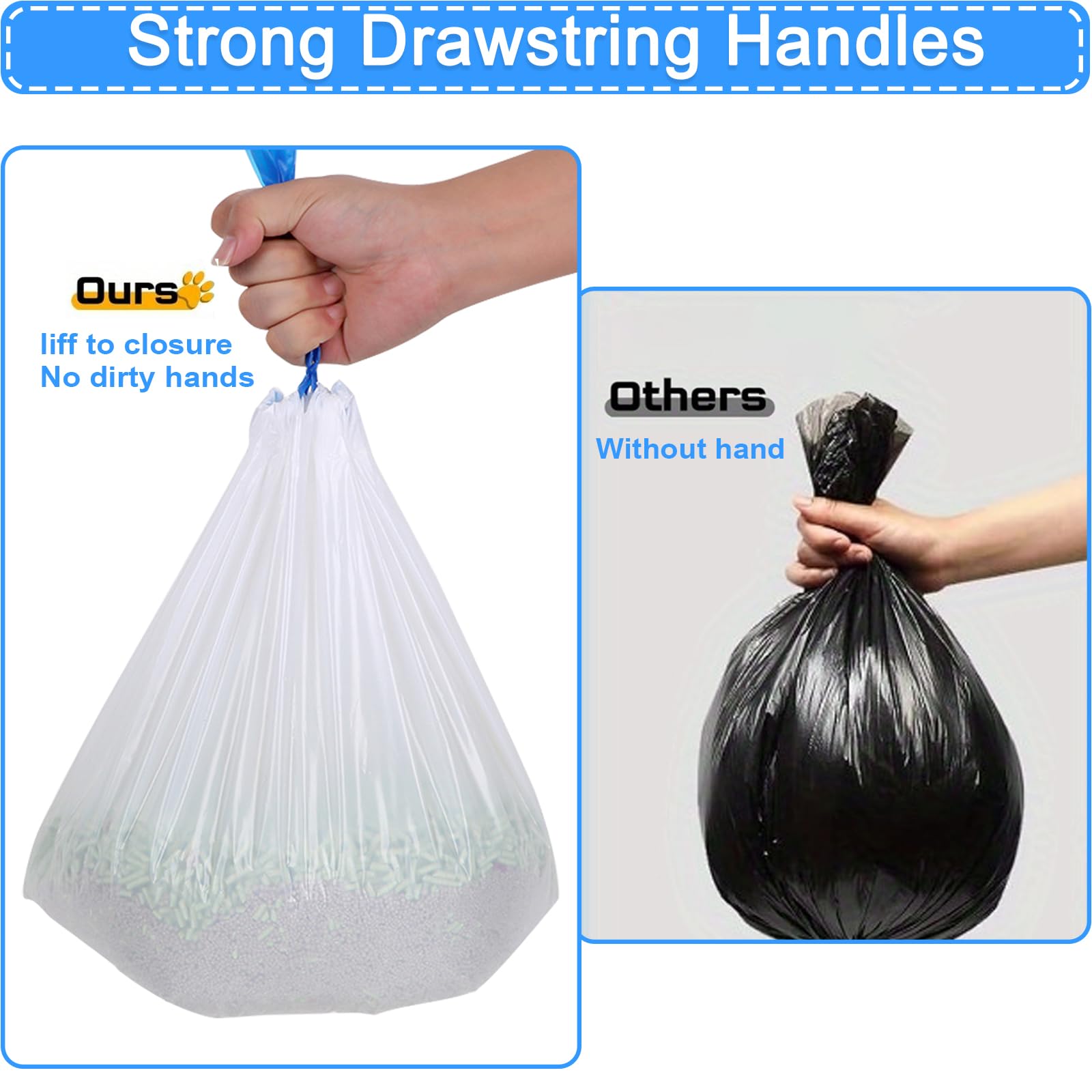 WORFACE multi-use drawstring bags illustrate versatile disposal for indoor and outdoor uses.