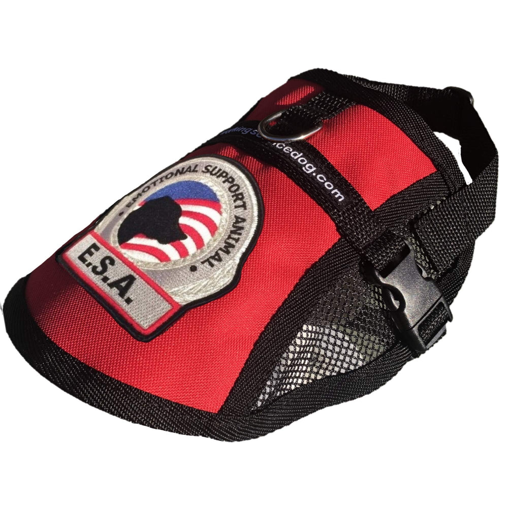 WORKINGSERVICEDOG vest red color detail highlights high visibility during travel.