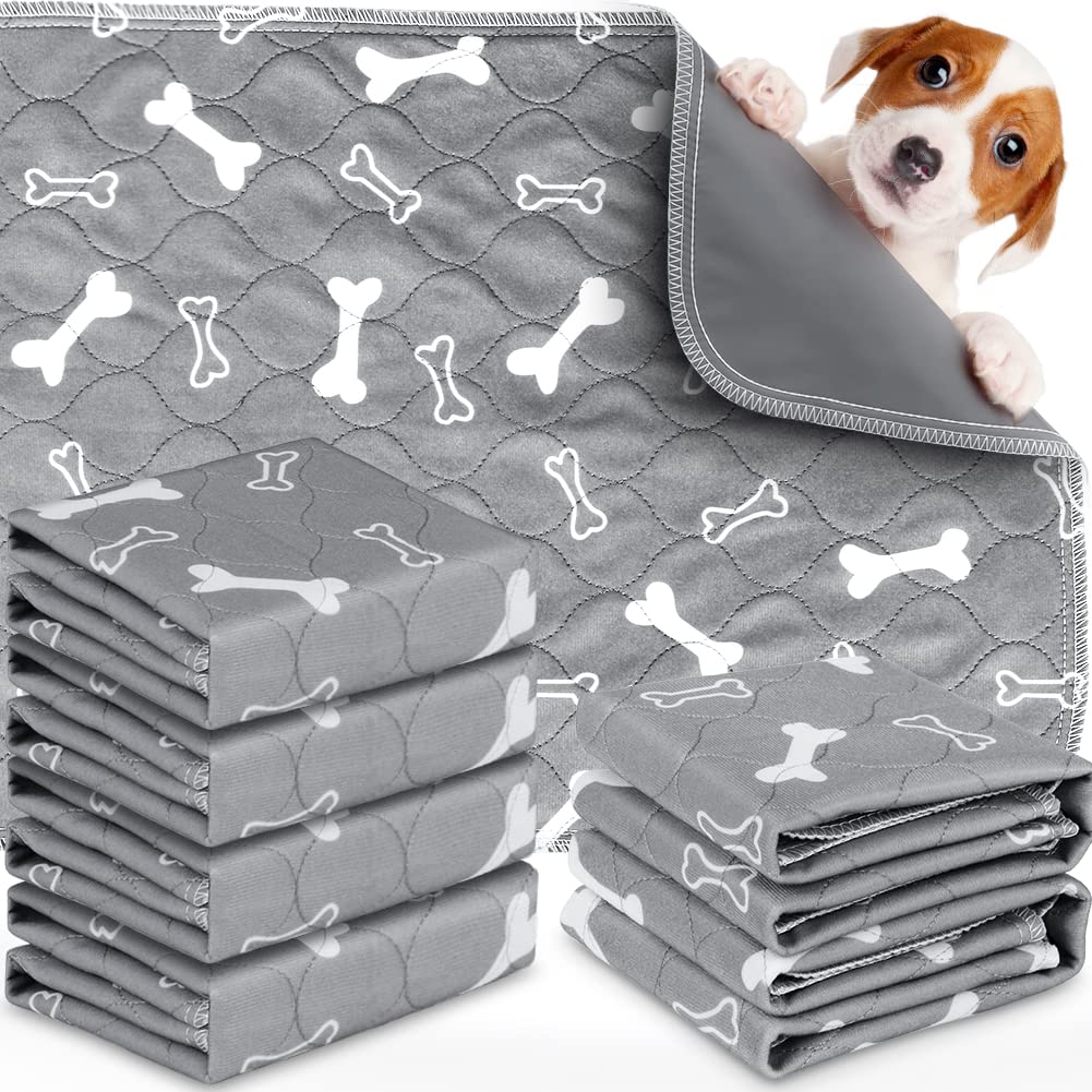 Wortade 6pack washable pee pad flat lay shows a reusable, waterproof surface for easy potty training.